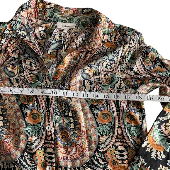 Böhme Auden Paisley Shirt Size XS NWT Mother of Pearl Button Up & Sleeves - Picture 11 of 12